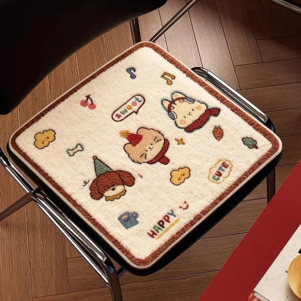 Cute 40x40cm Chair Cushion Anti-slip Winter Warm Dining Chair Pad Comfortable Soft Kitchen Chair Pad Office Chair