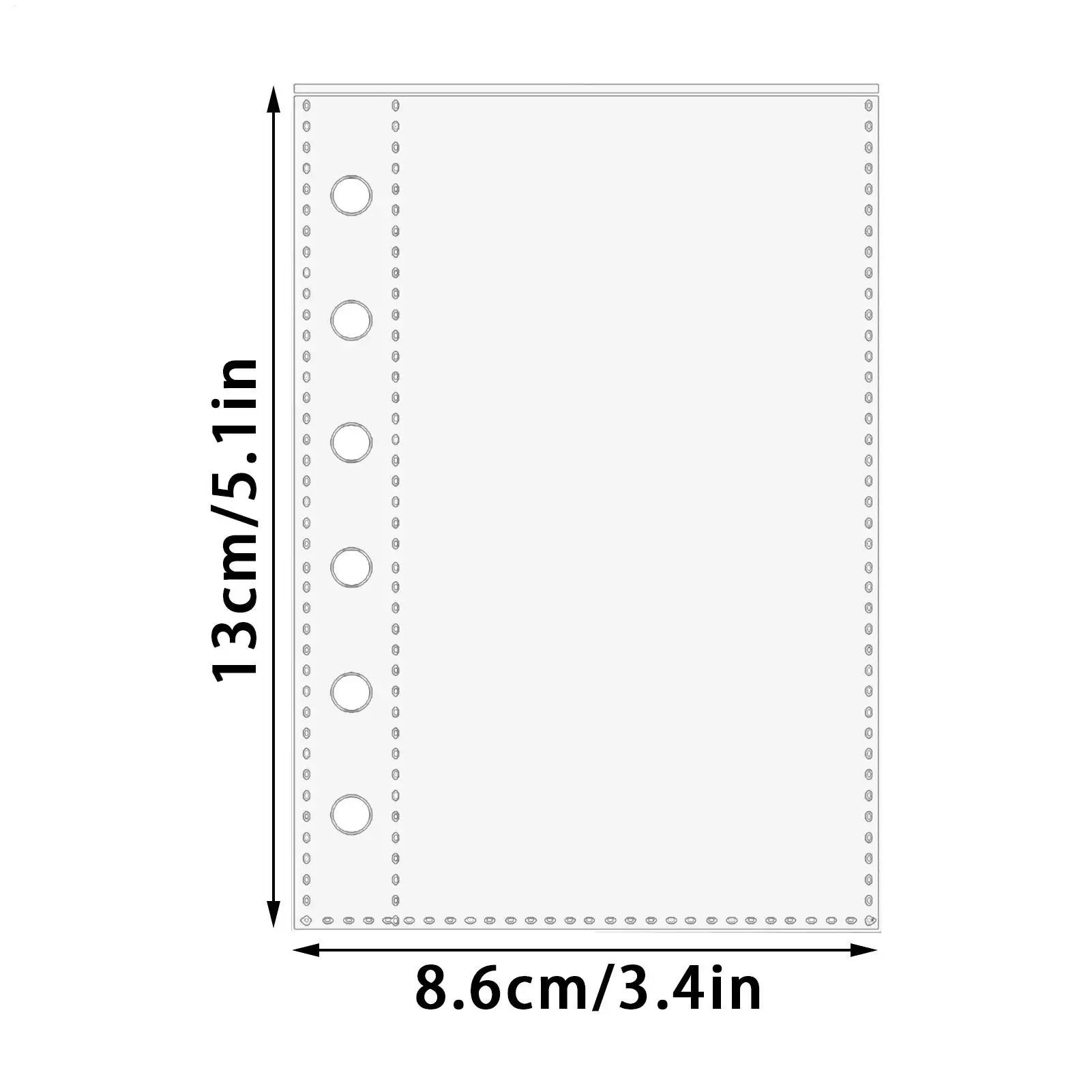 A7 6-Ring Clear Binder Refills 10Pcs Clear Plastic Folder Bags Transparent Sheet Loose Leaf Filling Protectors Sheet Protectors image 6