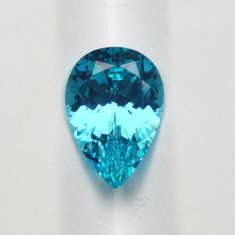 新しいラボグロウンパライバサファイアペアシェイプチャームビーズ DIY ジュエリー作成ペンダントイヤリング材料選択可能な AGL レポート