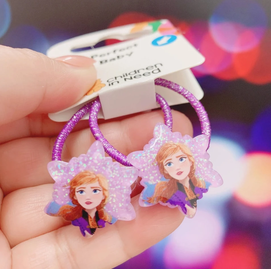 Frozen Princess Hairpin Children‘s Princess Aisha Anna Hair Rope Hairpin Set Girl Anime Jewelry Cartoon Hair Ring Birthday Gift