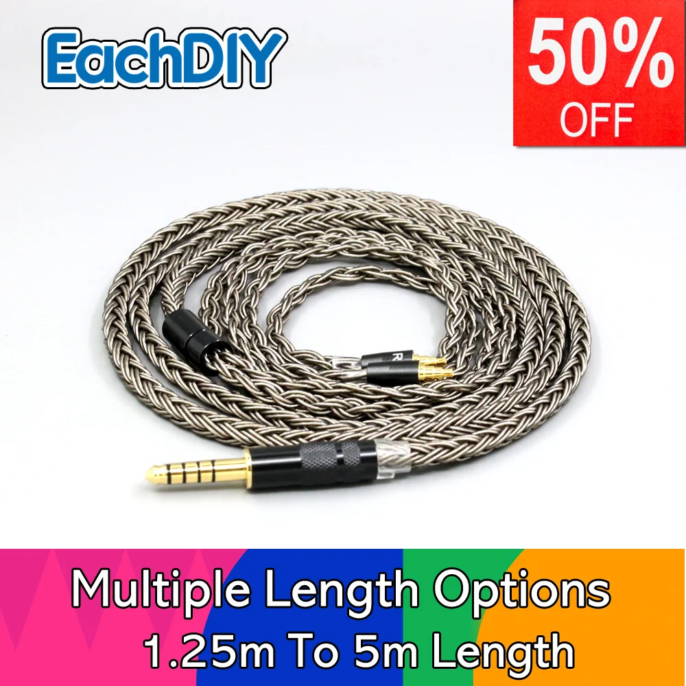 

For Sennheiser IE40 Pro IE40pro Earphone Cable 16 Core Grey Silver plated LN008850
