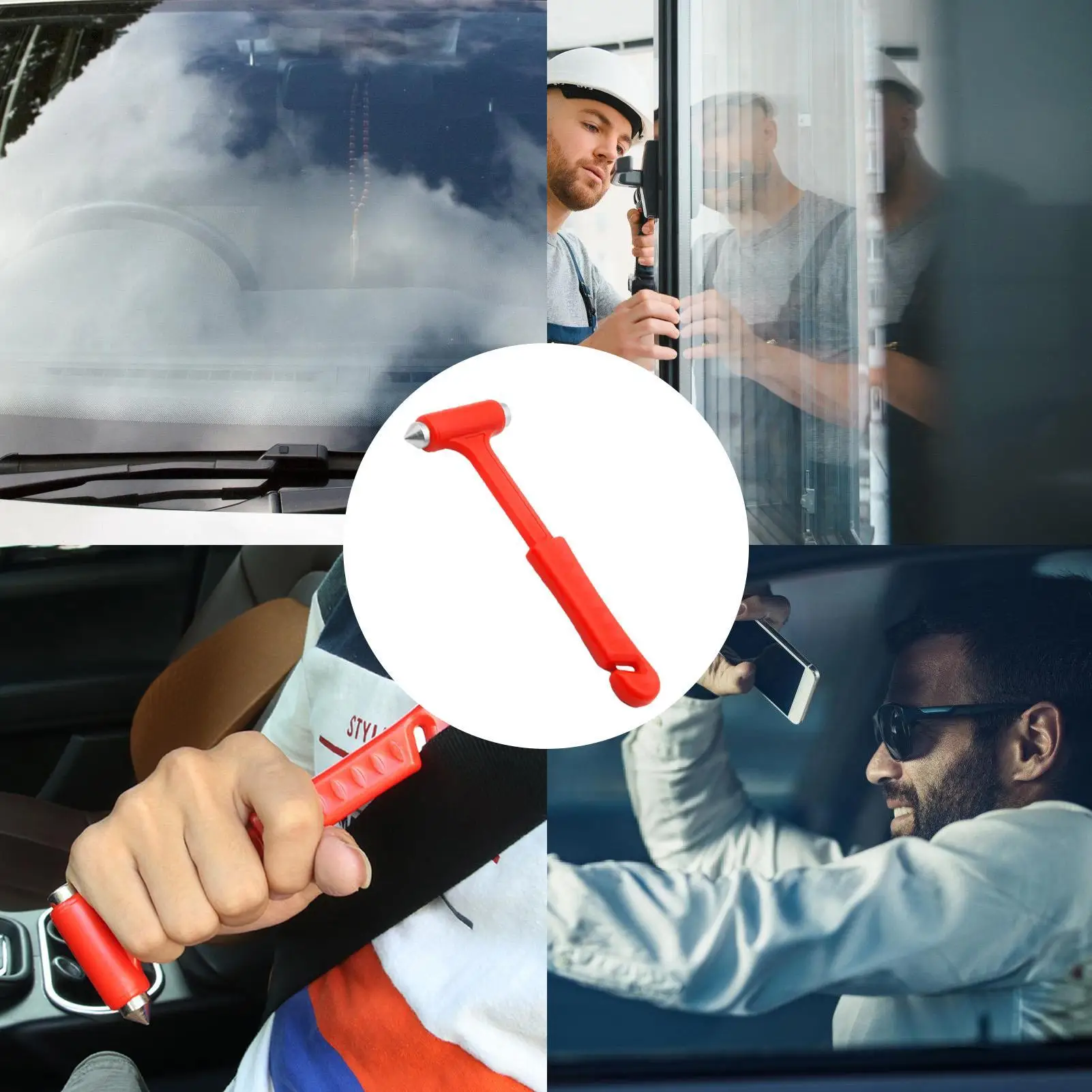 1pcs Steel Car Emergency Hammer with Belt Cutter for Safety and Security, Emergency Use
