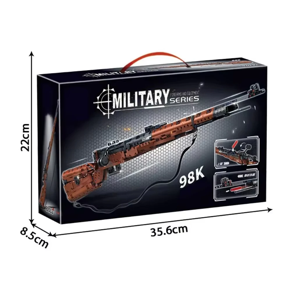 Militaire serie uit de Tweede Wereldoorlog 1206 Kar98k Geweermodel Assemblagebokset Speelgoedjongen Kinderfestivalcadeau