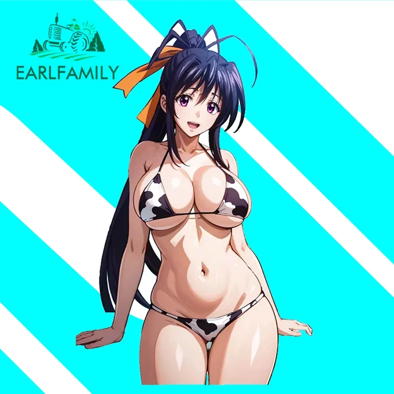 EARLFAMILY 13cm for Hentai Chest Himejima Akeno AI Car Stickers Sexy Anime Personality Decal NSFW Sunscreen Car Accessories