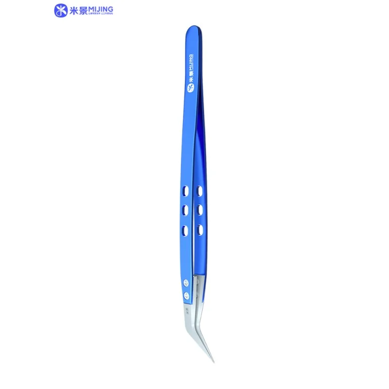 MIJING Anti-static Ceramic Tweezers for Mobile Phone Maintenance High Precision Straight Curved Tip Repair Clip Tools
