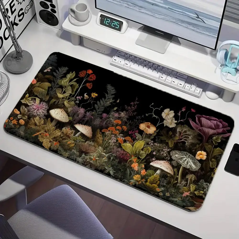 

Flowers and Mushrooms Magic Party Game Mat Durable Rubber for MTG & TCG Games 35X60cm Mouse Pad Office Desk Mats Friendly Design