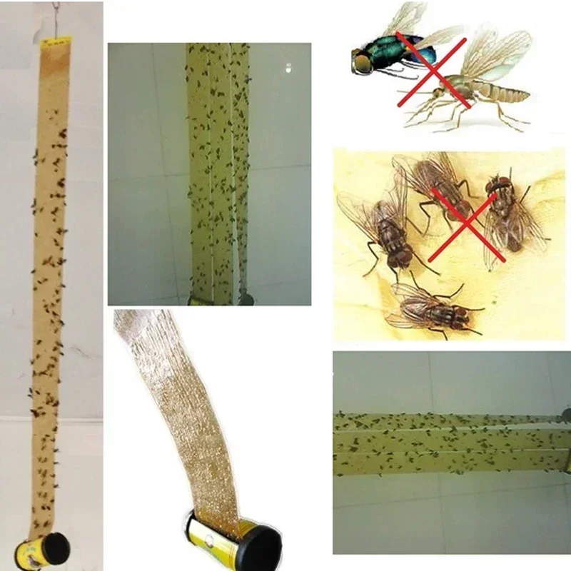 4rolls Sticky Fly Paper Home Room Fly Glue Eliminate Flies Insect Bug Glue Paper Catcher Trap Flying Bugs Insects Traps