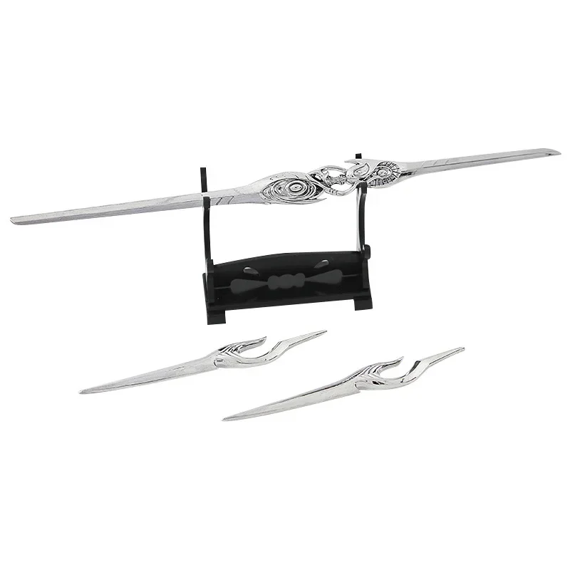 Juego de 3 piezas de cuchillo de lanzamiento de Cattelan javelin para niño, 22cm de arma de aleación de juguete, adornos de anime para niños