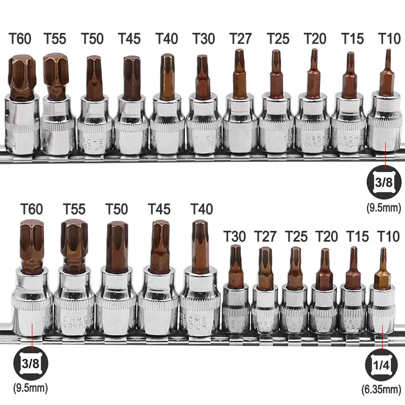 S2 pressing sleeve 11 sets of patterned star hexagonal Prulette pressing screwdriver sleeve tools