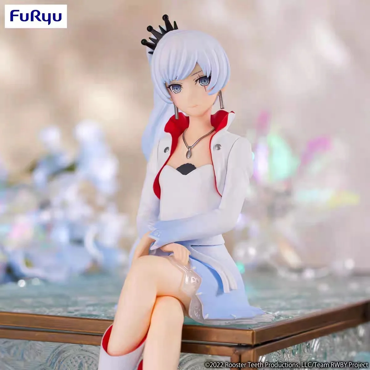 In Stock Original FuRyu RWBY Weiss Schnee Ice Queen Anime Action Figure Toys 14cm PVC Model Collectible Status Kids Xams Gift