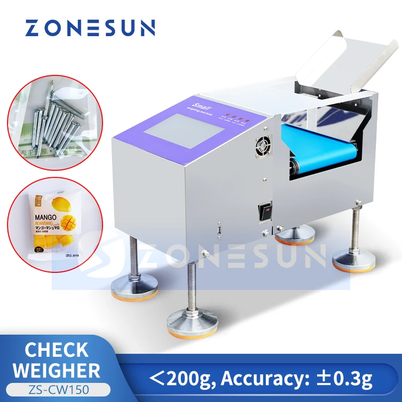 Zonesun pequeno mini verificador ZS-CW150 equipamento de detecção de peso de garrafa de metal