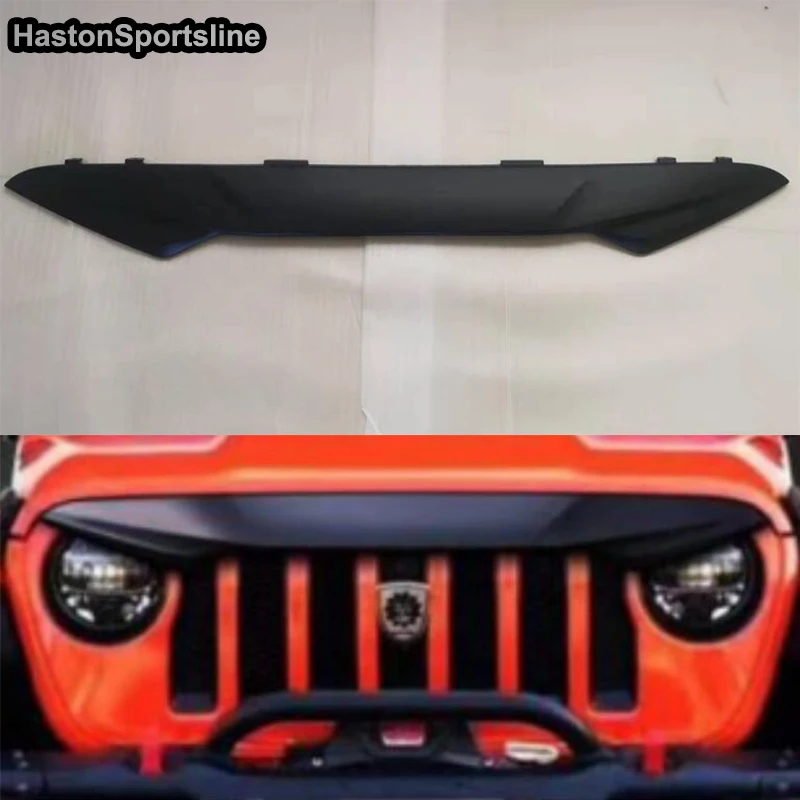 For Jeep Wrangler JL Front Hood Racing Grill Matt Black Trim Car Exterior Parts 2018 2019 2020 2021