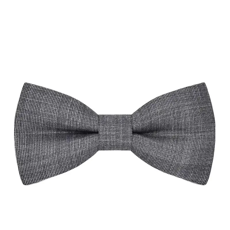 High quality wool men's gray bow tie for banquet weddings, groomsmen, suits, fashionable British high-end men's bows