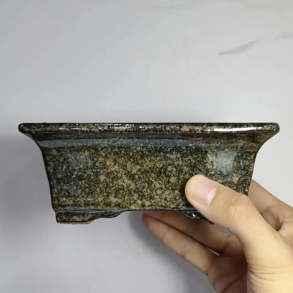 

Классический прямоугольный горшок для бонсай с глазурью