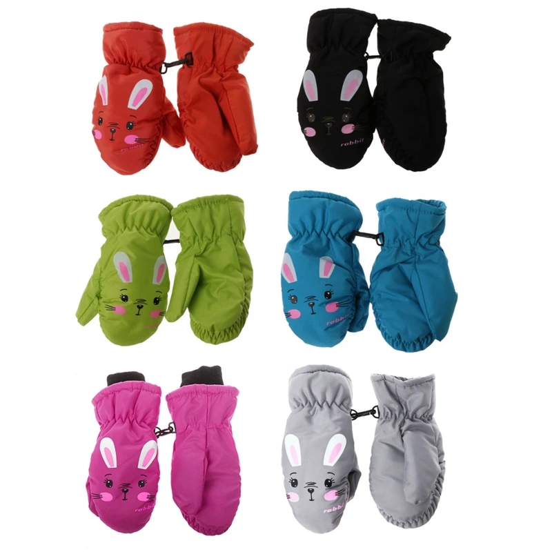 Children Winter Warm Gloves Boys Girls Waterproof Windproof Non-slip Snow Mittens Extended Wrist Skiing Sports Gloves