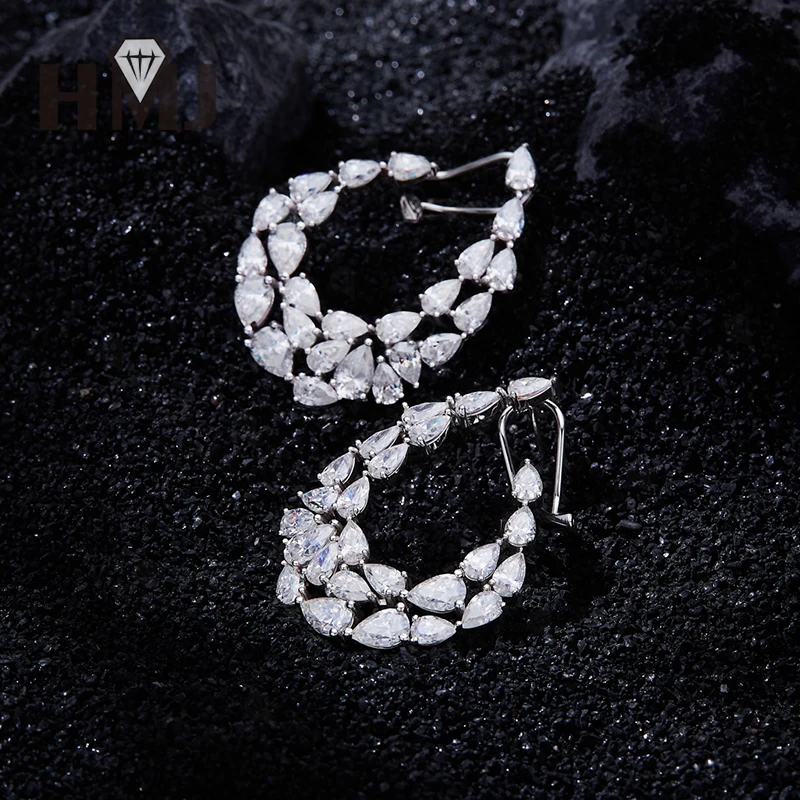 

Moissanite Earring Water Drop C Shape VVS1 Clarity 925 Sterling Silver Jewelry for Woman Hypoallergenic Luxury Classical Style