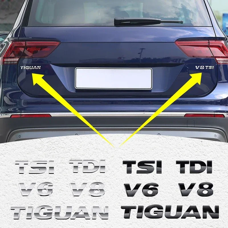 3d abs tiguan v6 v8 tsi tdi carta do carro logotipo adesivo cauda pára-choques emblema auto tronco traseiro emblema estilo acessórios para volkswagen