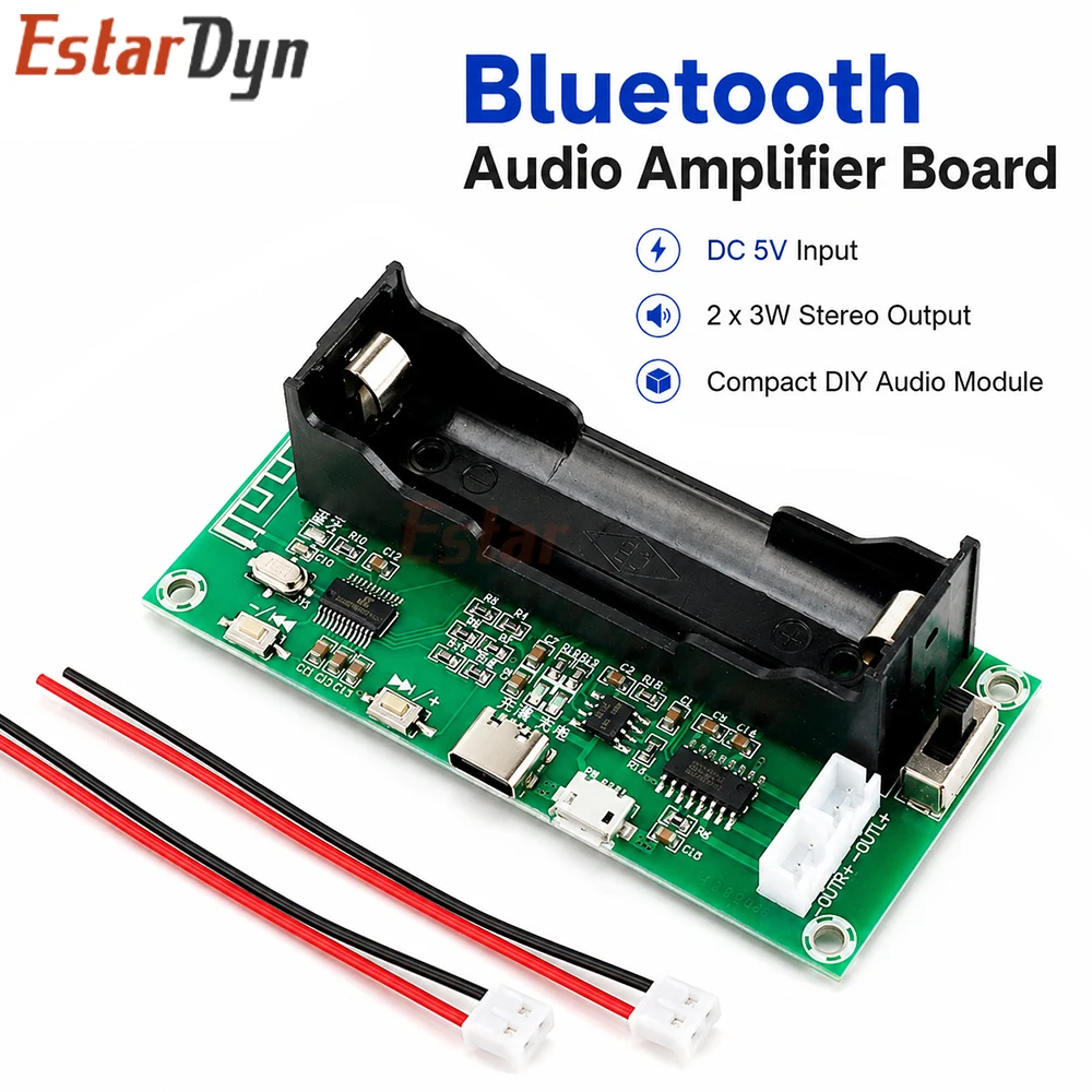 Estardyn XH-A153 Bluetooth 5.0 Stereo Audio Amplifier Board PAM8403 Dual Channel 2CH DC 5V Module