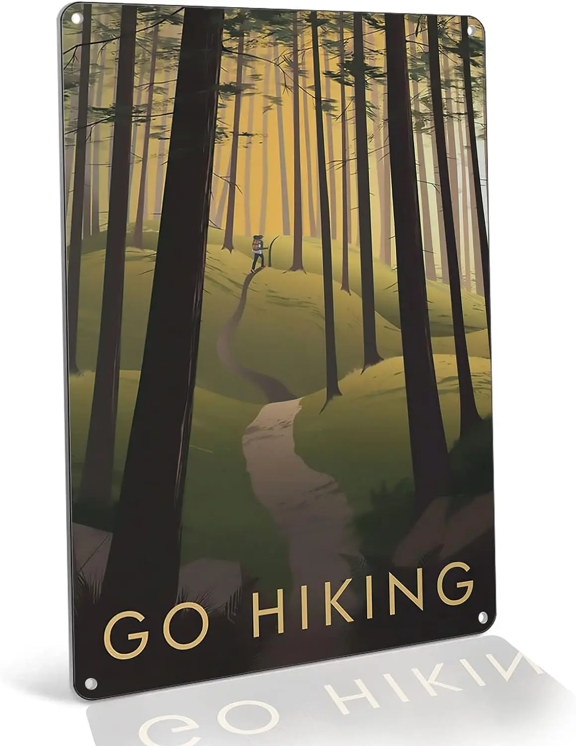 Large Tin Signs,Art Metal Wall Decor,Thru Hike,Vintage Travel Poster,Wall Art Print Gift,Camping,Nature,Mountains,Metal