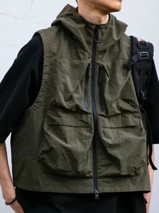 

Мужское пальто для улицы, куртка с несколькими кетами, водонепроницаемая спецодежда, жилет, повседневная верхняя одежда с капюшоном, 3D Sle для молодежи