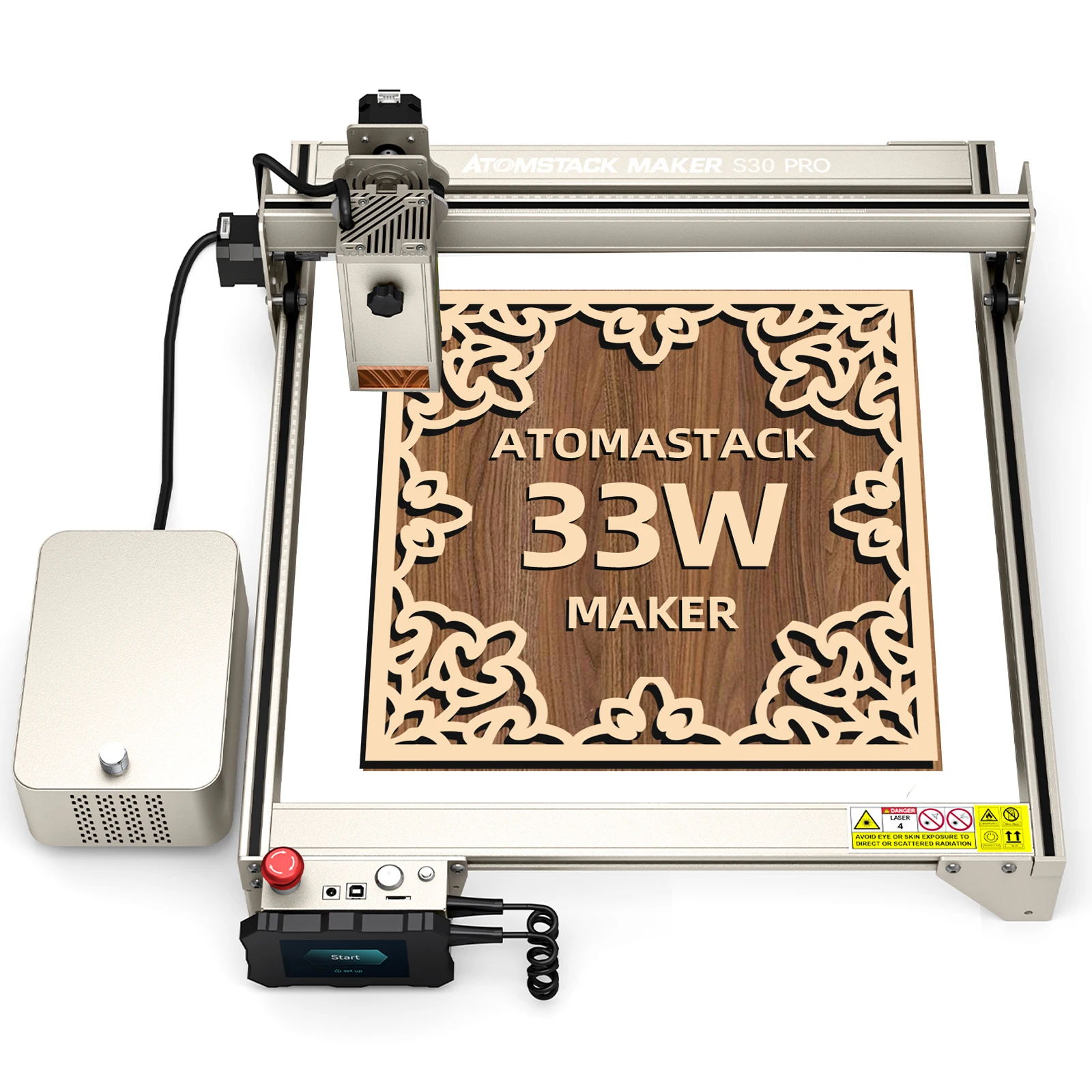 Atomstack Maker S30 PRO Laser Engraver Fixed Focus 33W Laser Power 400x400mm Engraving Area 6-core Laser Engraving and Cutting