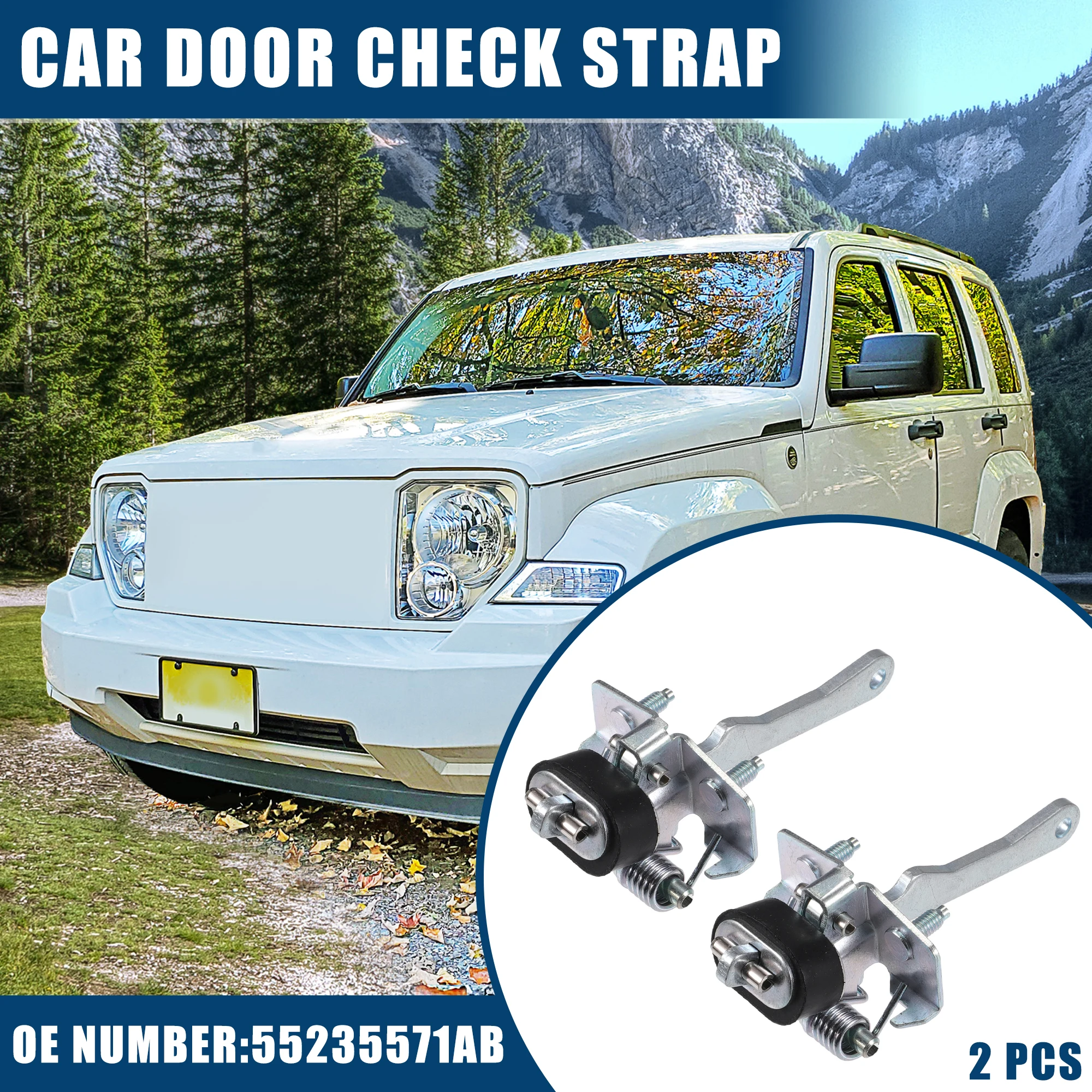 

X Autohaux No.55235571AB Door Check Strap for Jeep Cherokee 2.5L 4.0L 1999 2000 2001 Front 2 Pcs