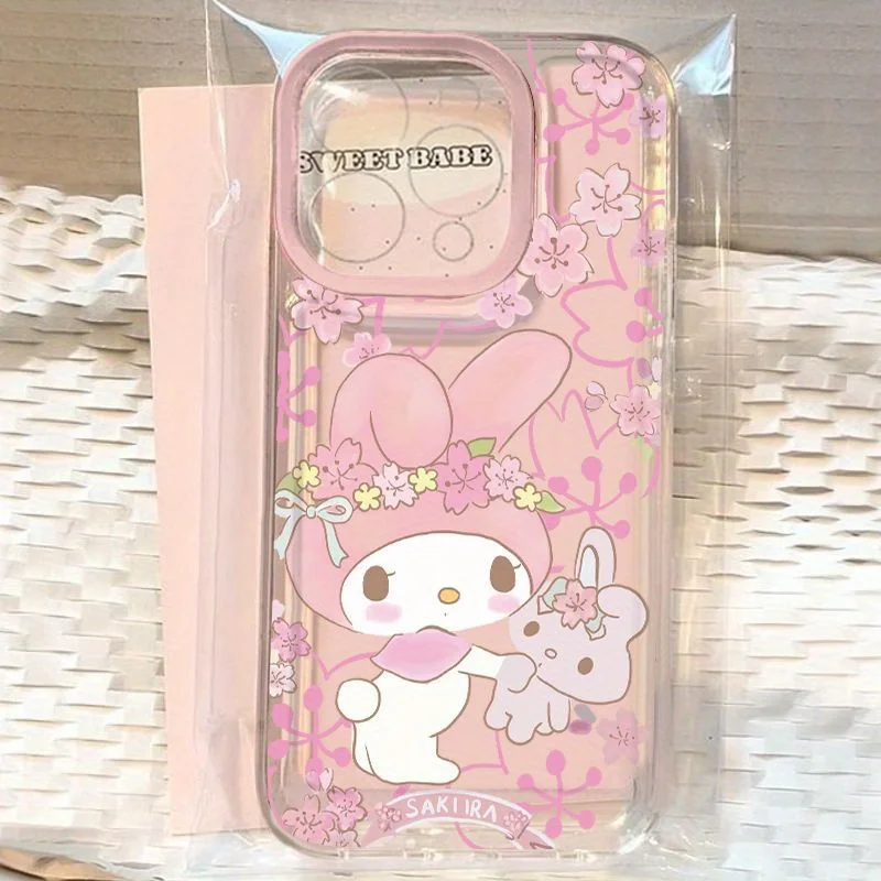 

Luxury Cute Melody Transparent Phone Case For iPhone 16 15 14 13 12 11 Pro Max 16E XR X XS SE 7 8 Plus 16Pro Soft Cover Fundas