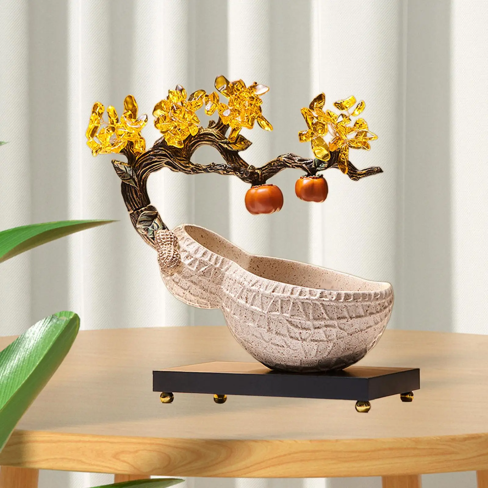 Peanut Statue Key Storage Rack New Year Gift Tabletop Decoration Resin Sculpture for Living Room Entrance Bedroom Desk Bookshelf
