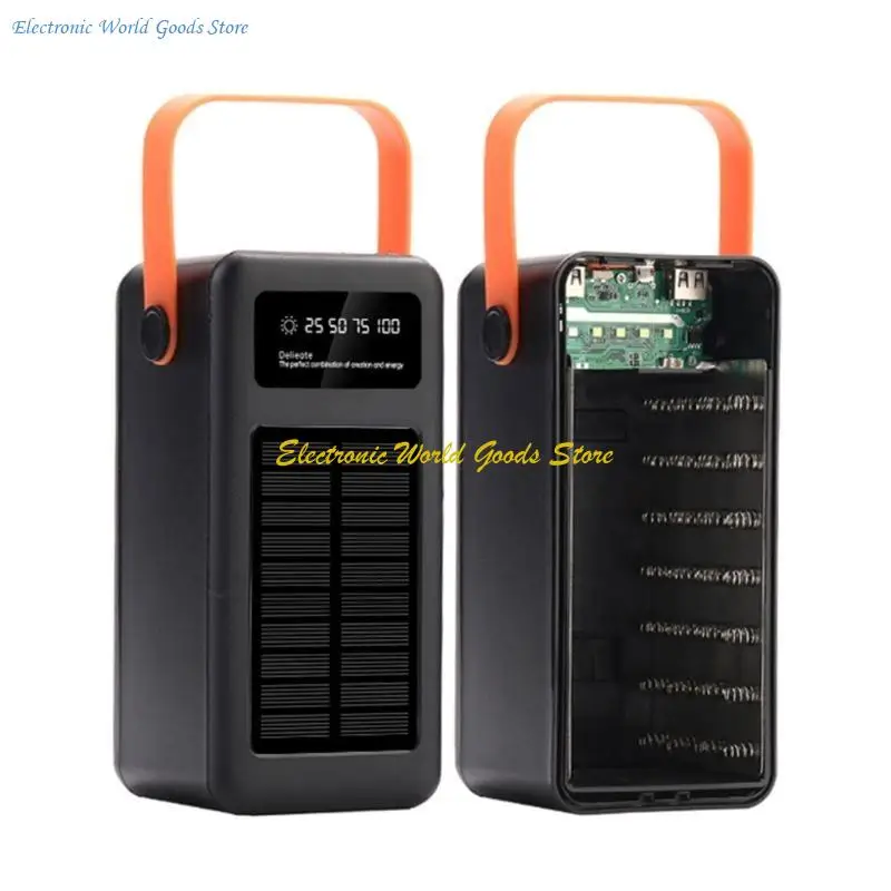 Battery Storage Box Skin for 35 18650 Batteries Fast Charging Mobile Power Housing Case with LCD Display No Batteries