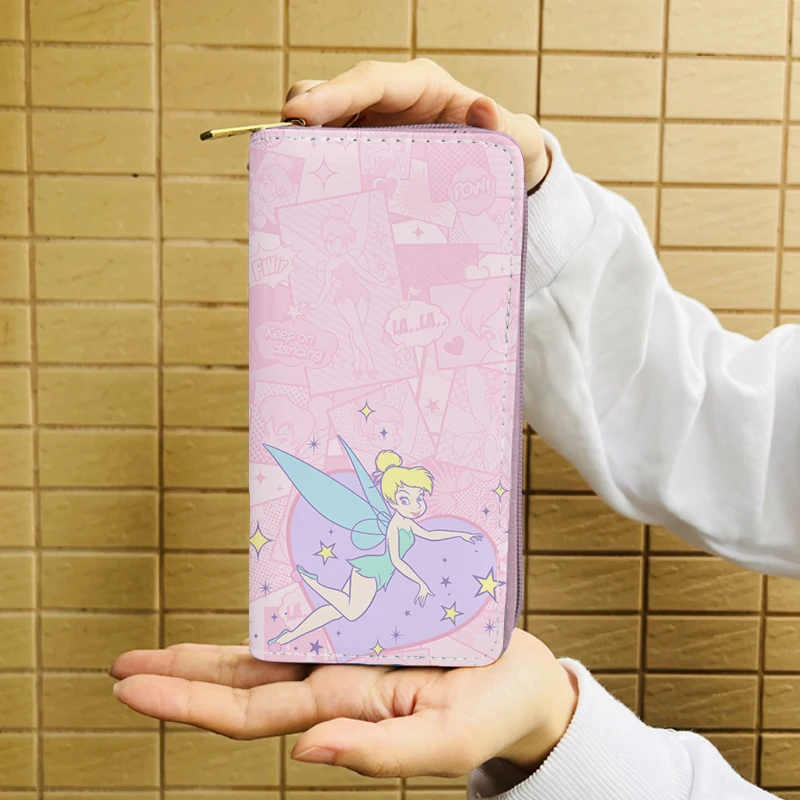 Disney Princess Tinker Bell 33071 Anime Wallet Cartoon Wallets Zipper Coin Bag Casual Purses Card Unisex Gift