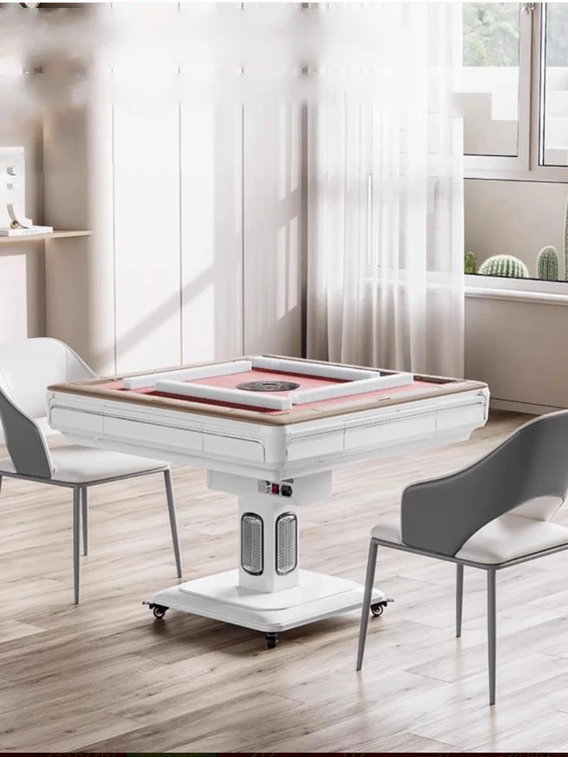 Luxury Tempered Glass Dining Table Fold Mobile Automatic Shuffling Mahjong Table Amusement Tavoli Da Pranzo Home Furniture LVMC