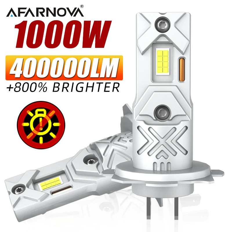 

H7 LED Car Headlight Bulb 1000W 1:1 Mini Size Led Light Wireless 8890 CSP 6000K Plug&Play Turbo Lamp 2000000LM Car Accessories