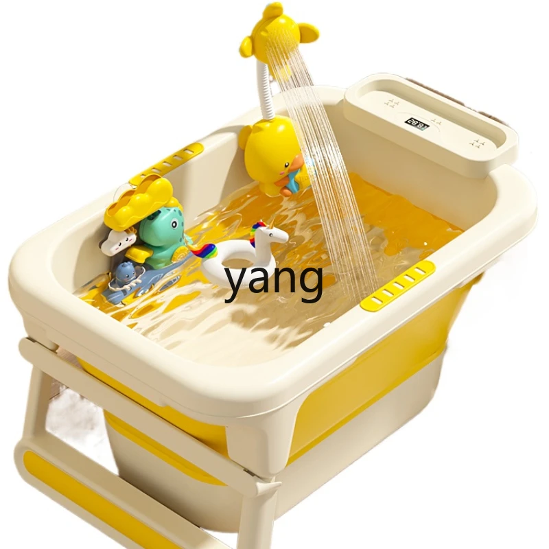 CX Baby Bathtub Baby Bathtubs Children's Bath Bucket Foldable Home Sitting and Lying Large Children Bath