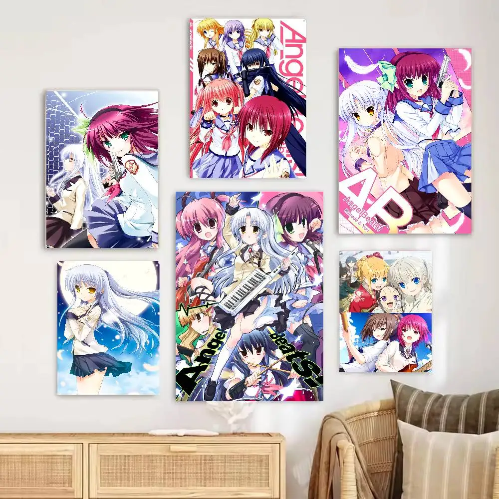 أنيمي A-Angel B-Beats ملصق فني ذاتي اللصق ملصق مضاد للمياه مقهى غرفة النوم جدار ديكور