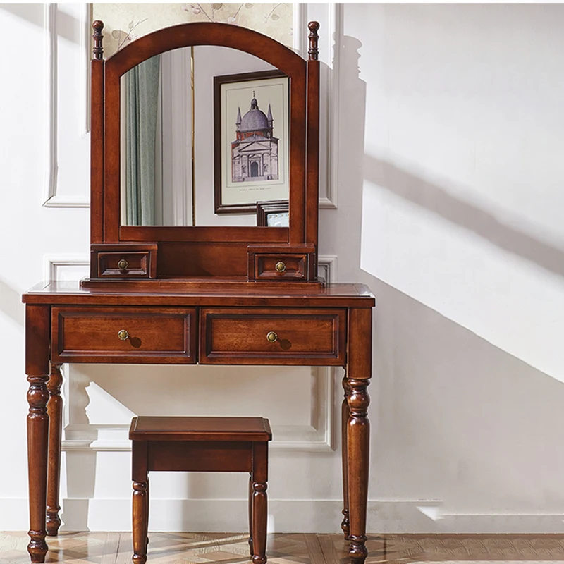 مرآة خشبية الغرور ماكياج مكتب خمر أدراج صغيرة المنزل منضدة الزينة خزانة جماليات موبليس دي دورميتوريو الأثاث