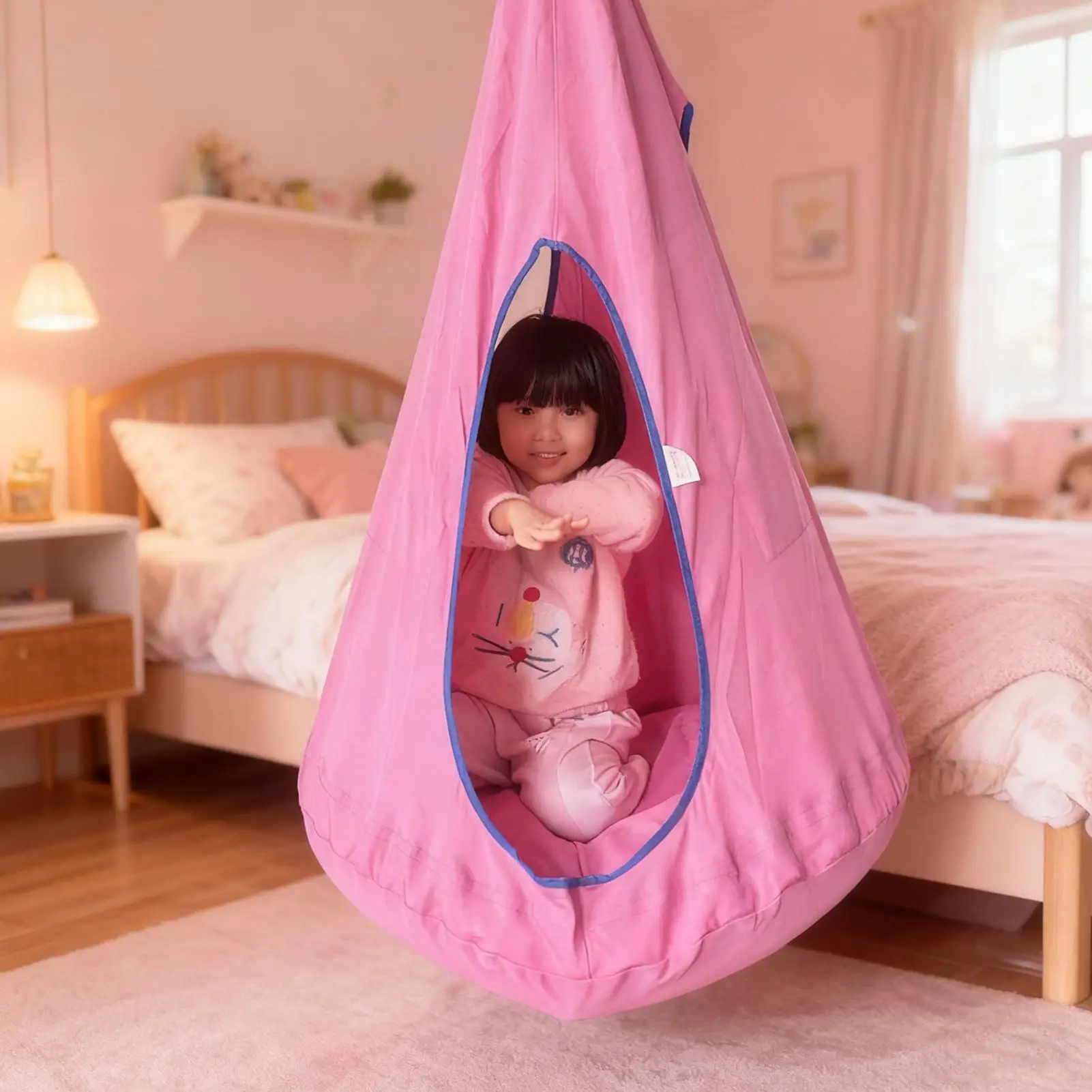 

Детский подвесной стул, портативная парашютная тканевая качели, кровать, модель внутреннего двора с надувной подушкой, подвесной стул