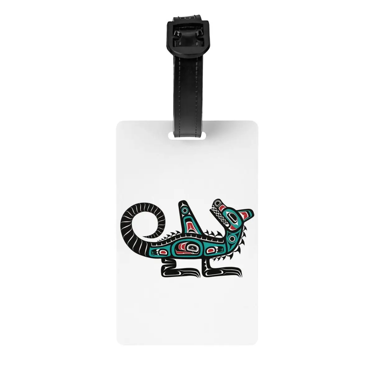 

Изготовленная на заказ багажная бирка Northwest Coast Native American Haida Tlingit Wasgo Sea Wolf, конфиденциальная обложка, идентификационная этикетка для дорожной сумки, чемодана