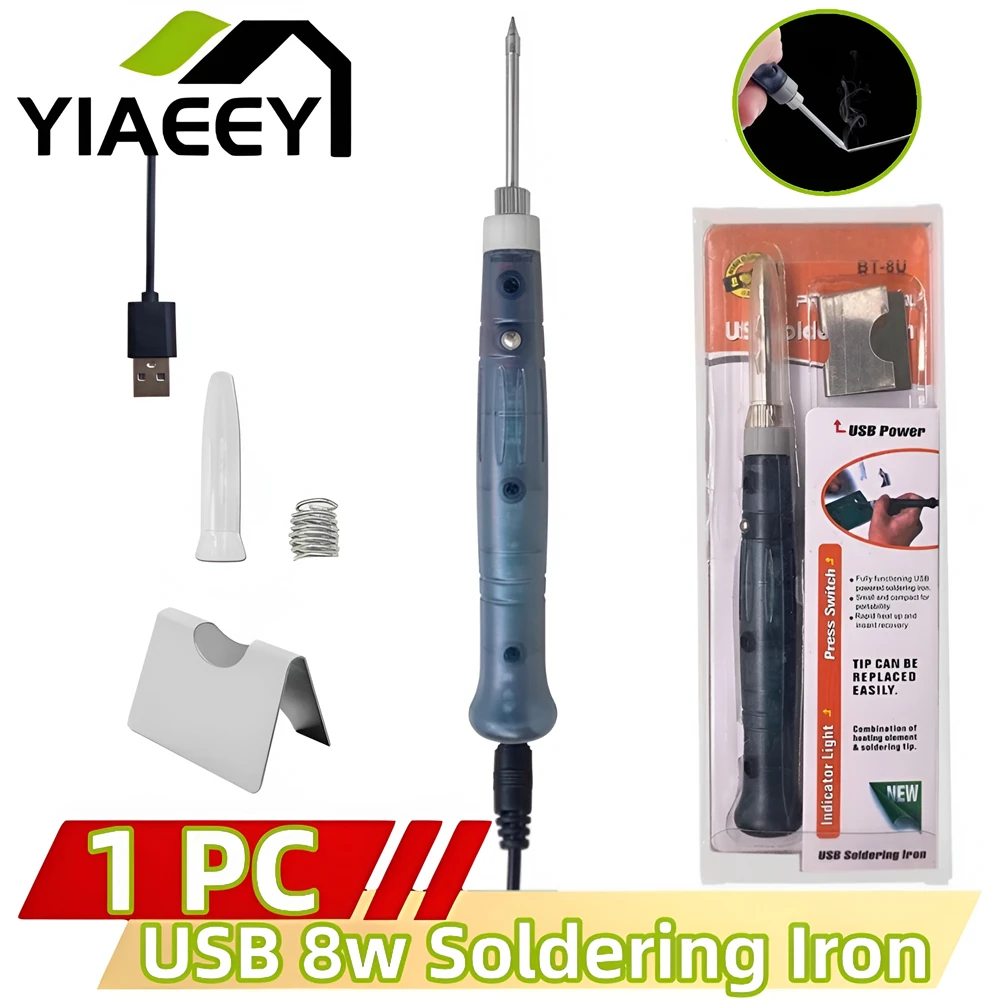 Portable USB Soldering Iron Electric Heating Tools Rework with Indicator Light Handle Welding Gun BGA Repair Tool