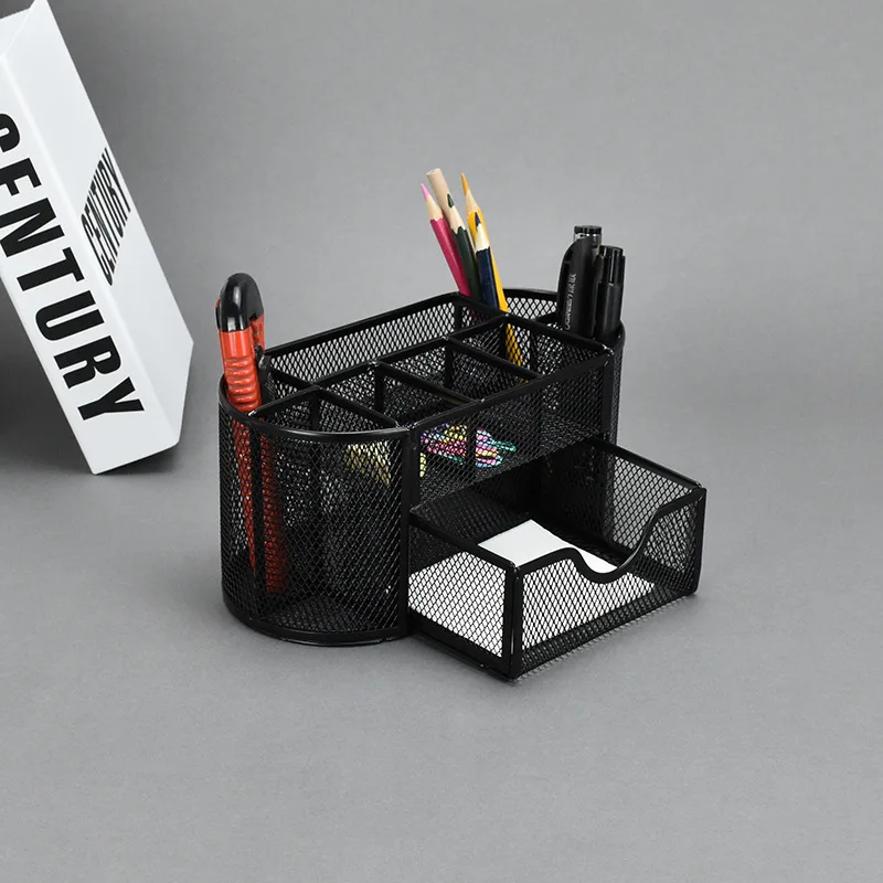 Pencil Pen Holder  9 Grids Design Storage Box Drawer Pencil Pen Holder Multi-Functional Mesh Desk Organization Storage