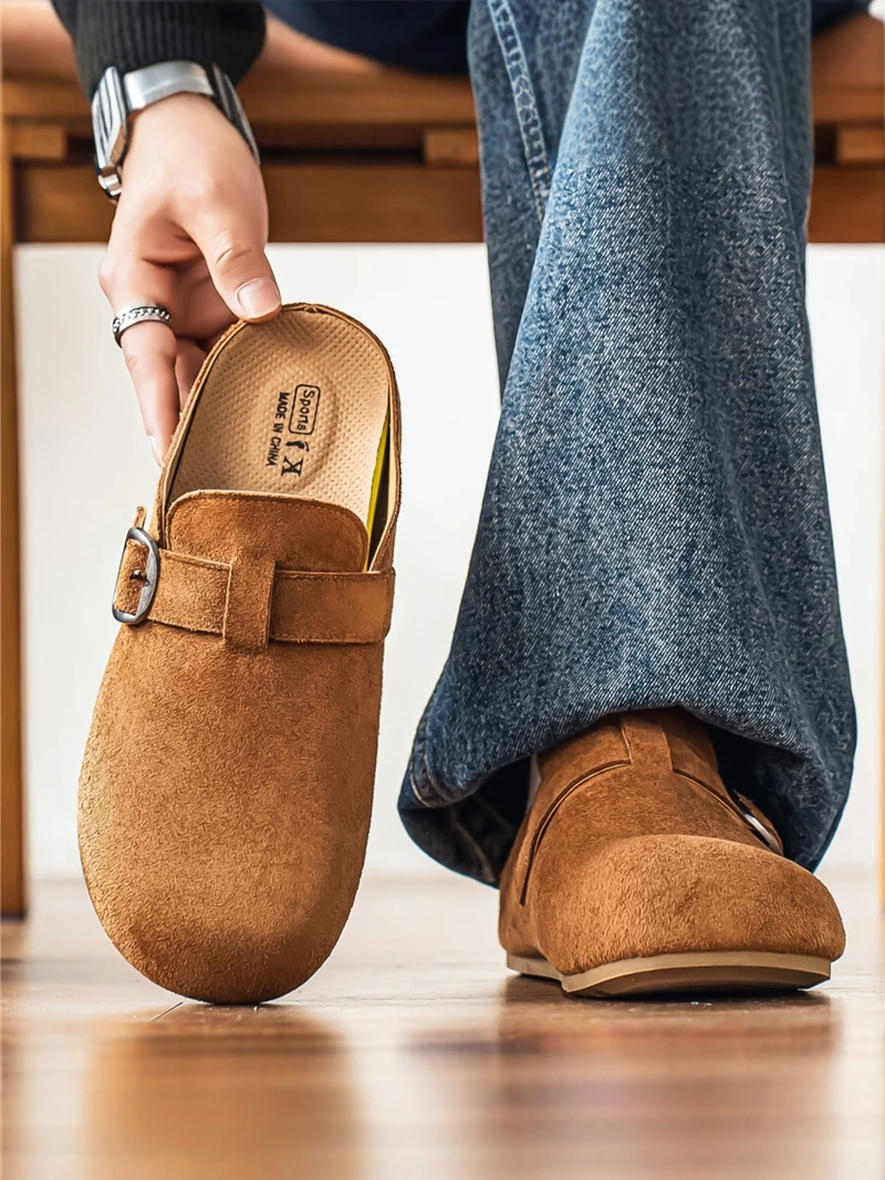 

Birkent Style Half Slippers Men's Summer 2026 Home Comfortable Anti-slip Soft Bottom Casual Shoes Outdoor Wear Thick Bottom
