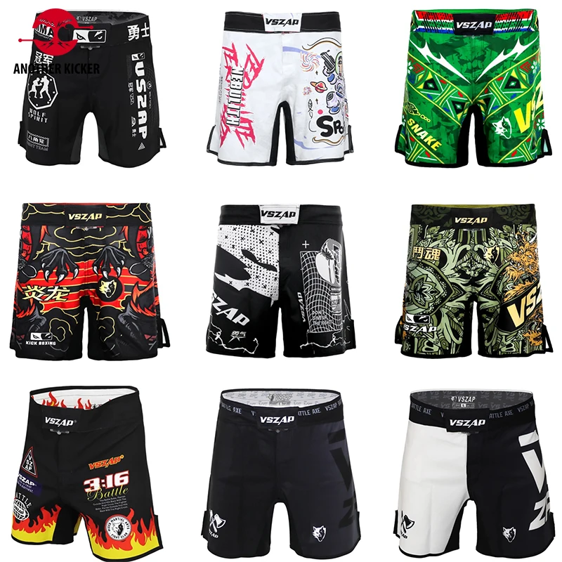 

VSZAP MMA Shorts for Men Fight Grappling Shorts Jiu Jitsu BJJ Shorts Mid Thigh Pants for No Gi, Boxing, Kickboxing, Muay Thai