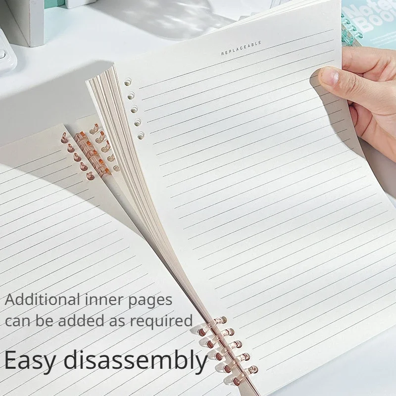 1Pc A5/B5 Detachable Coil Notebook Aesthetic Minimalist Student Agenda 2024 Notebook Smart Without Leaving Hands Notepad Planner