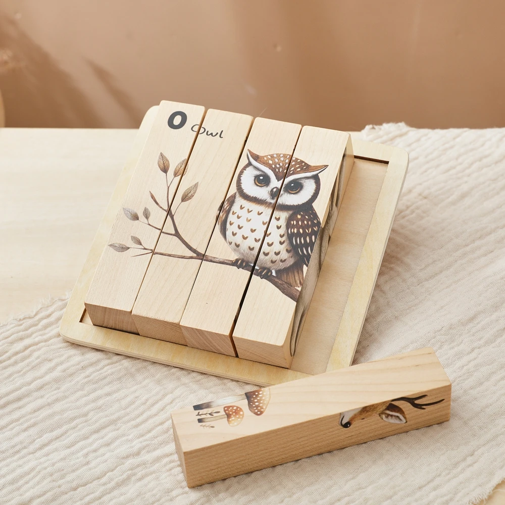 3D Baby Montessori Toys Wooden Animal Puzzle Early Education Toys For Children Children's Gifts Spatial Thinking Divergence Game