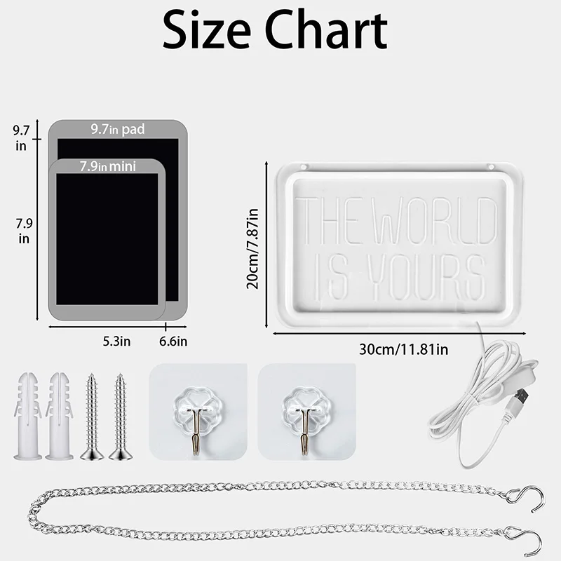 ป้ายไฟนีออน The World Is Yours สำหรับตกแต่งผนัง ดีไซน์แกะสลัก 3 มิติ เหมาะสำหรับห้องนอนเด็กผู้หญิง ﻿