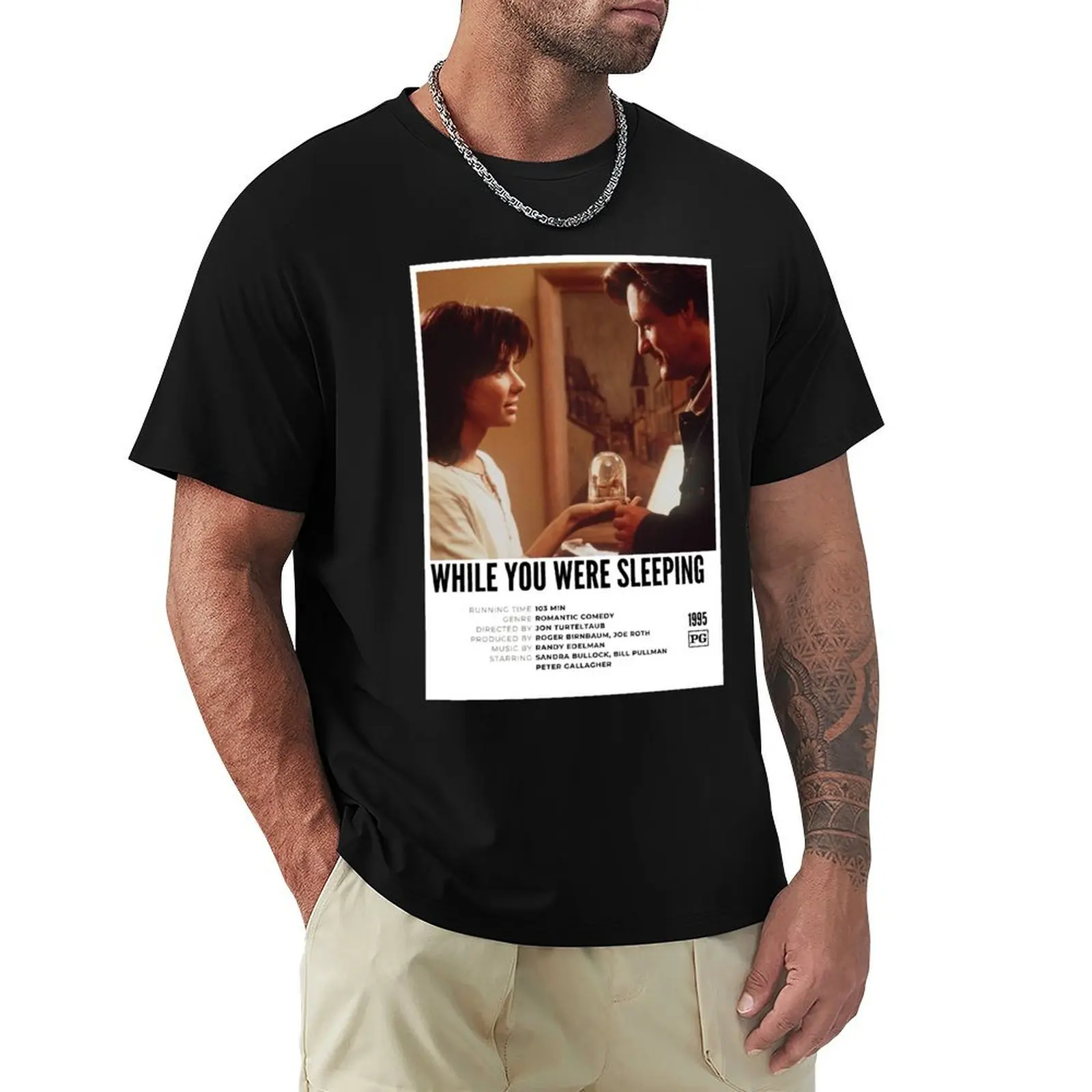 Funny Man While You Were Sleeping (1995) Graphic For Fans T-Shirt Basic Simple Casual Short Sleeve Tee