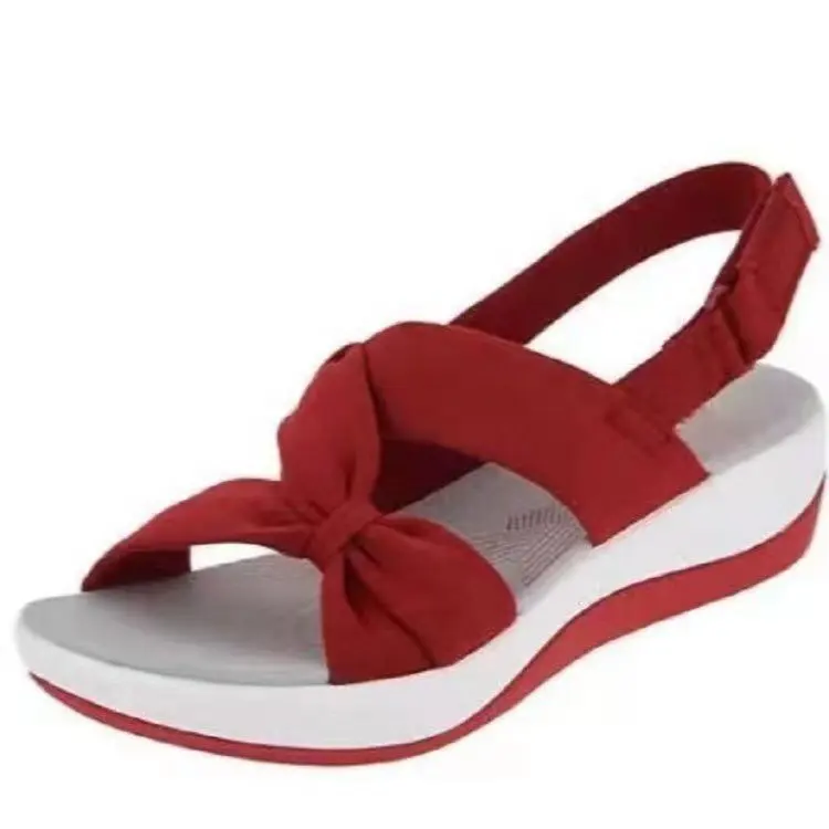 Plus Size 35-43 Shoes for Women Sandals Summer Roman Bow Platform Wedges Non Slip Beach Shoes Walking Comfortable Sandalias