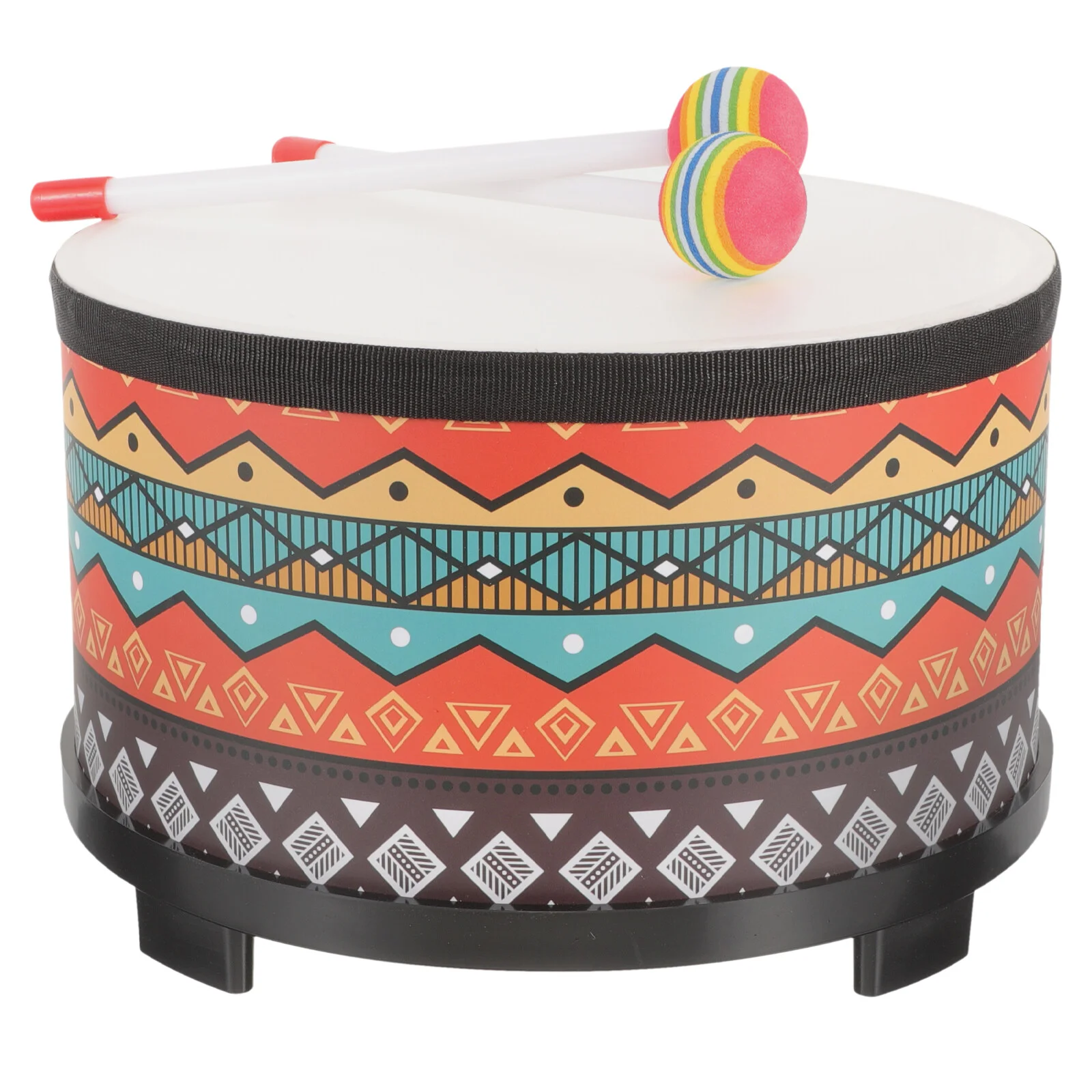 Orff Floor Drum strumento a percussione giocattolo per bambini Cartoon Music Wooden Snare Stick Toys Baby