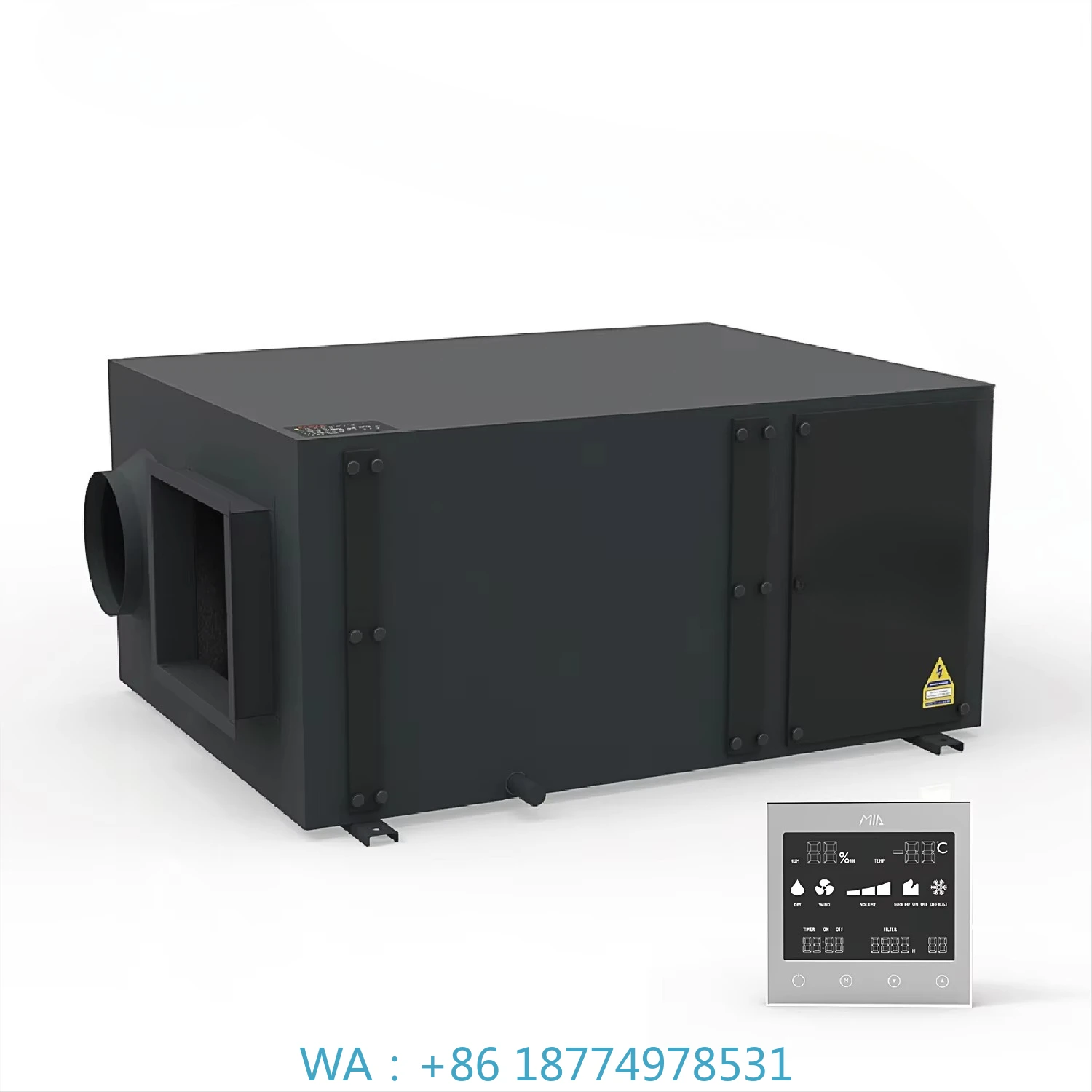 Pa H13 Filtros RS485 Secador de ar de aço galvanizado para estufa escolar Fresco Industrial200L/D Desumidificador industrial 1500m3/h He