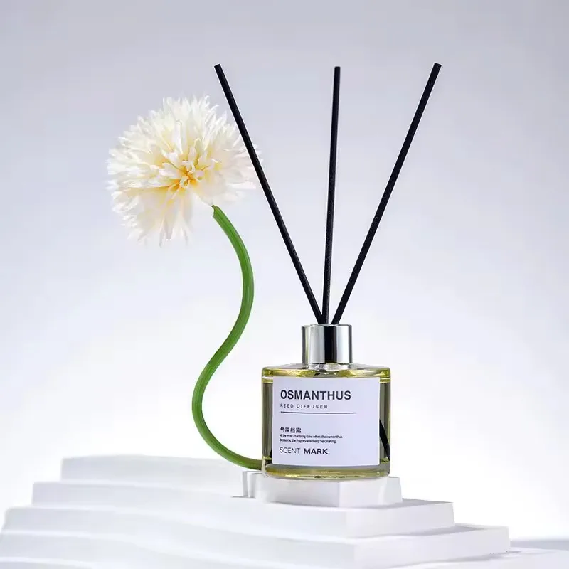 

50ml Natural Citrus Essential Oil Reed Diffuser Set with Fiber Sticks 2X Long-Lasting Home/Office Air Freshener Gift Set