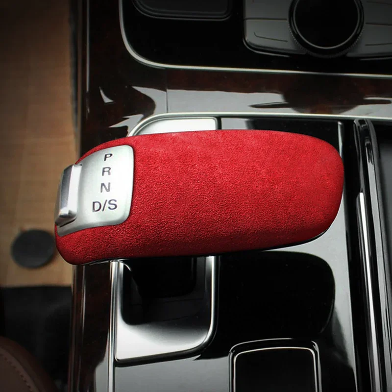 Car Gear Shift Knob Wrap Top Trim Cover Gearshift Sticker Interior Suede For Audi A8L 2011-2017 Left Hand Drive Auto Accessories